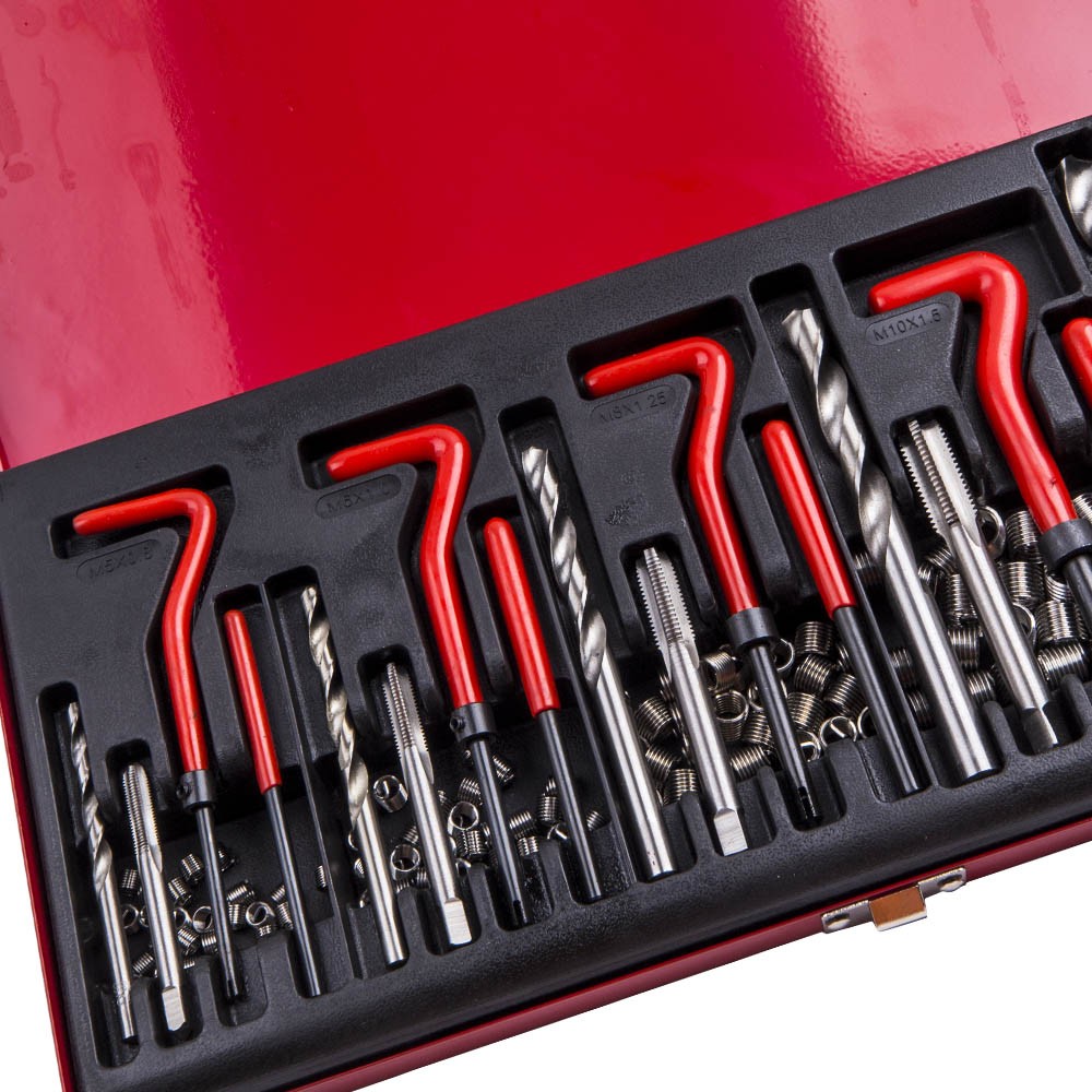 WIRE THREAD INSERT KIT M5-M12 WITH DRILL BITS TAPS TOOLS CASE 131PCS