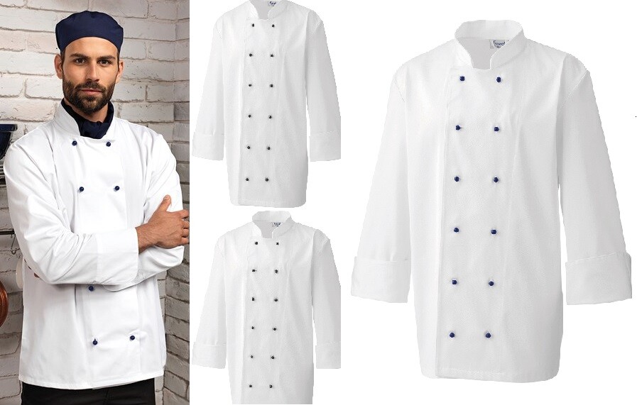 Chefs Jacket Studs Adults Kitchen Cooking Work Wear Jacket Premier Chef's Studs