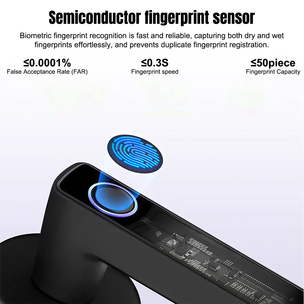 Electronic Smart Door Lock Handle Digital Fingerprint Password Bluetooth Key APP
