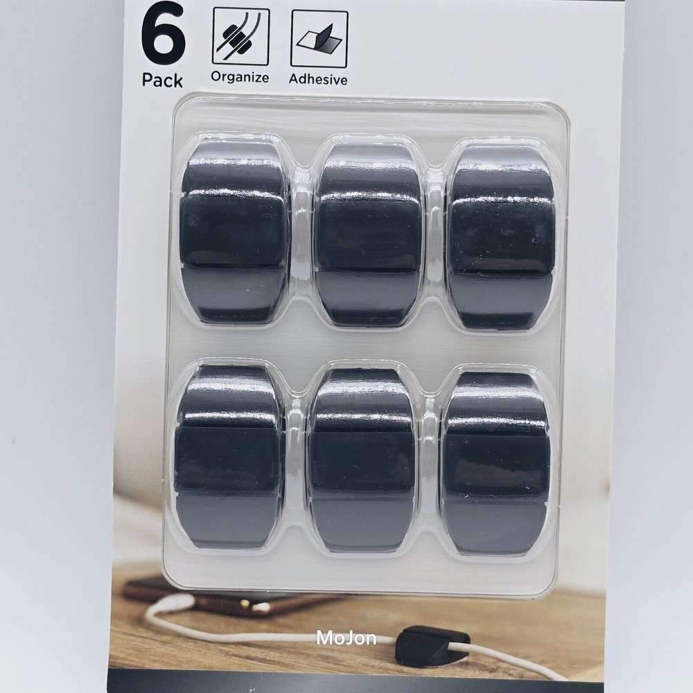 Cordinate Dual Slot Cable Management Dots 6 Pack - Black