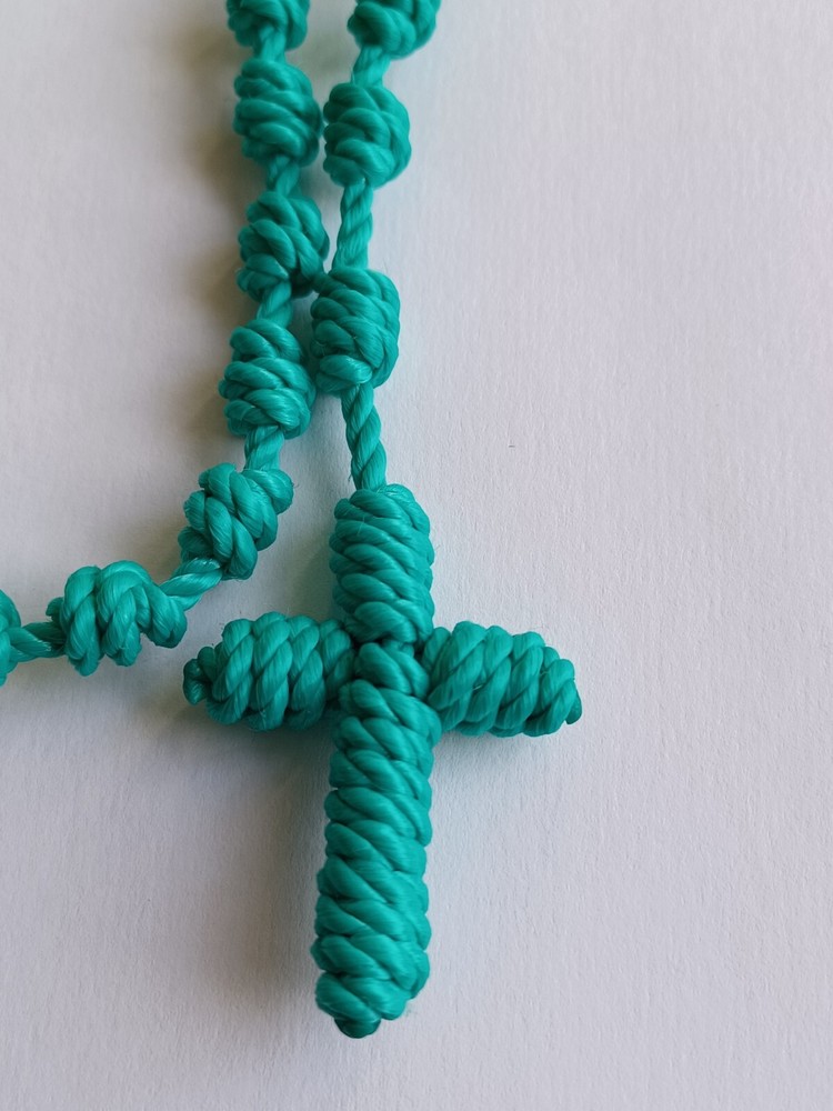 Nylon Rosary Knotted Cord Turquoise
