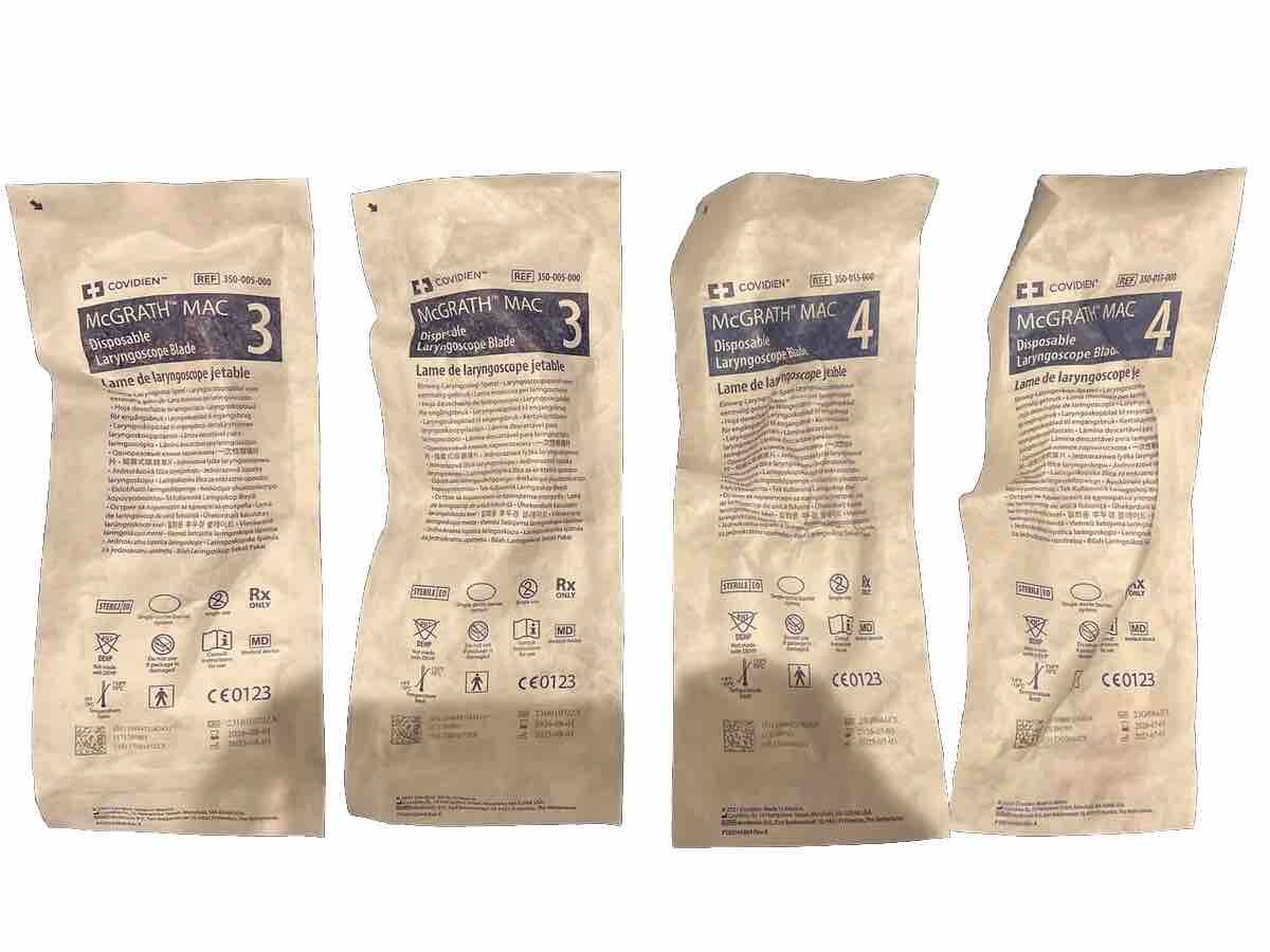 McGrath Laryngoscope MAC # 3 & 4 Disposable Blade (4 pack) (expires 2026)