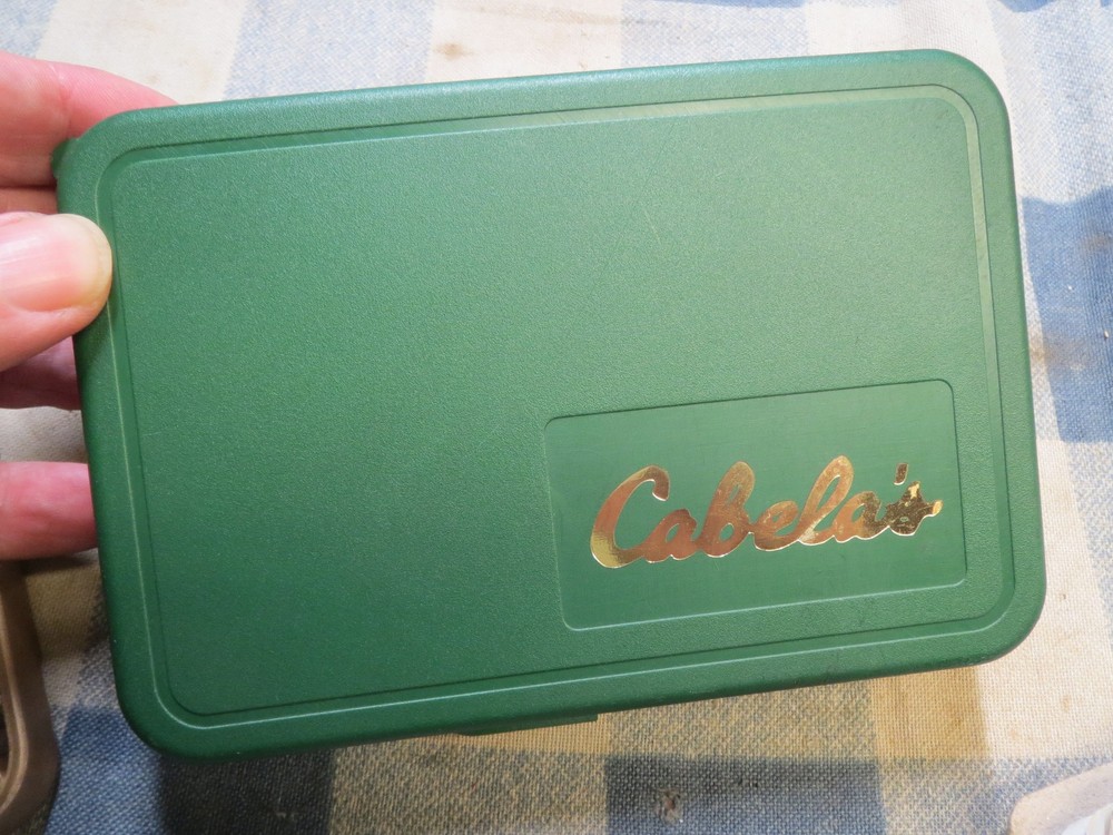 2 Older Hinged Plastic Fly Boxes Cabelas and ?