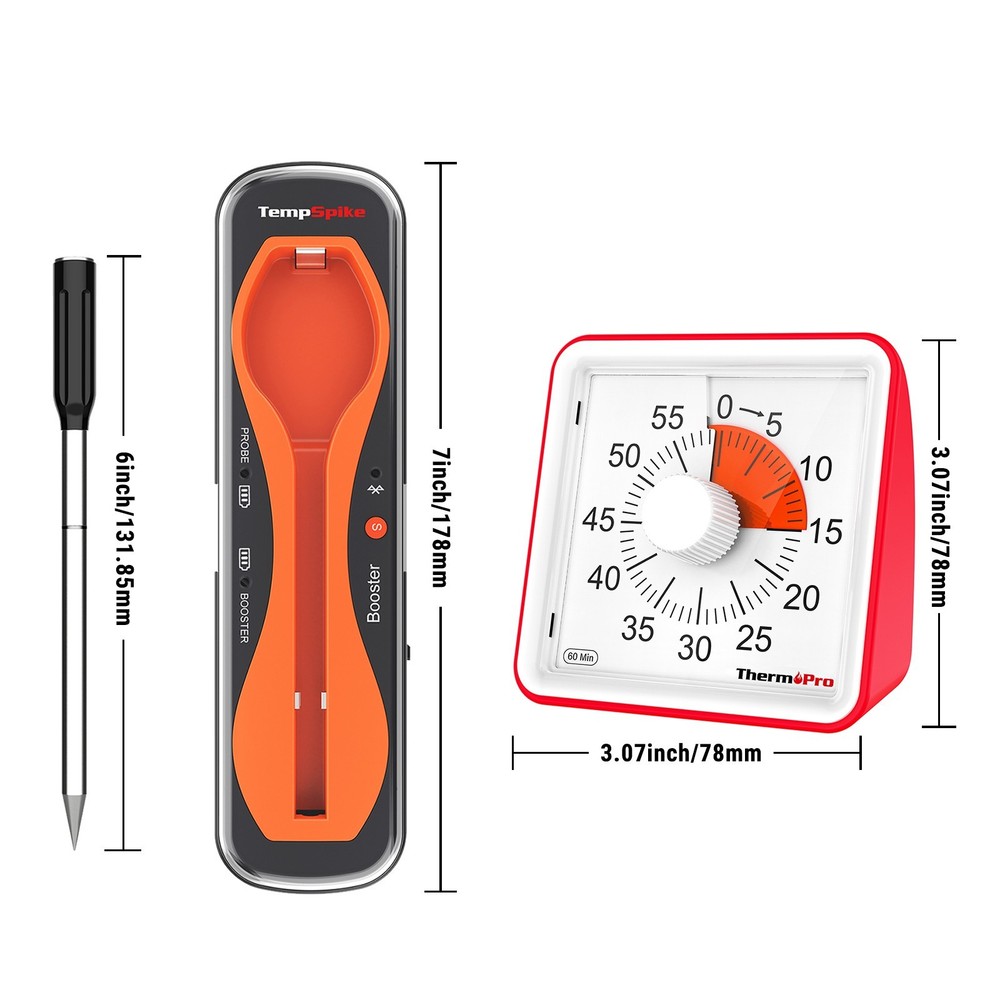 ThermoPro TP960 500FT Bluetooth Wireless Meat Thermometer TM021 Visual Timer