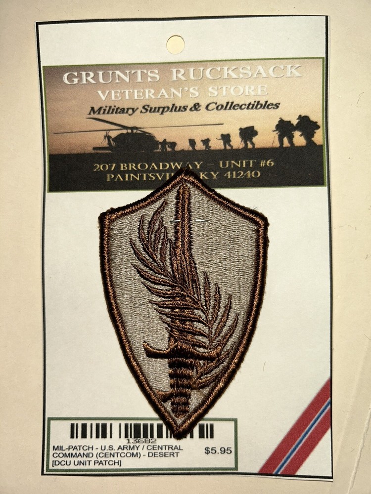 U.S. ARMY - CENTRAL COMMAND [CENTCOM] (DCU) DESERT - MERROWED EDGE UNIT PATCH