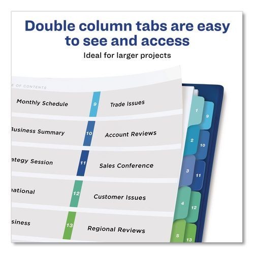 Avery TOC Ready Index Double Column Multicolor Tab Dividers, 16-Tab, 1 Set