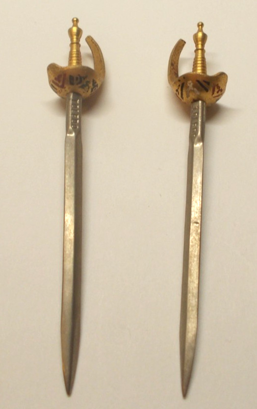 Vintage Toledo 6 Spanish Sword Cocktail Skewers Missing 2