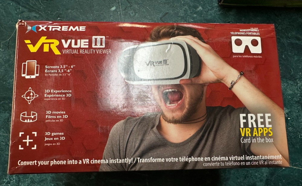 Xtreme VR VUE II Virtual Reality Viewer for 3.5" - 6" Android, iPhone (2 pack)