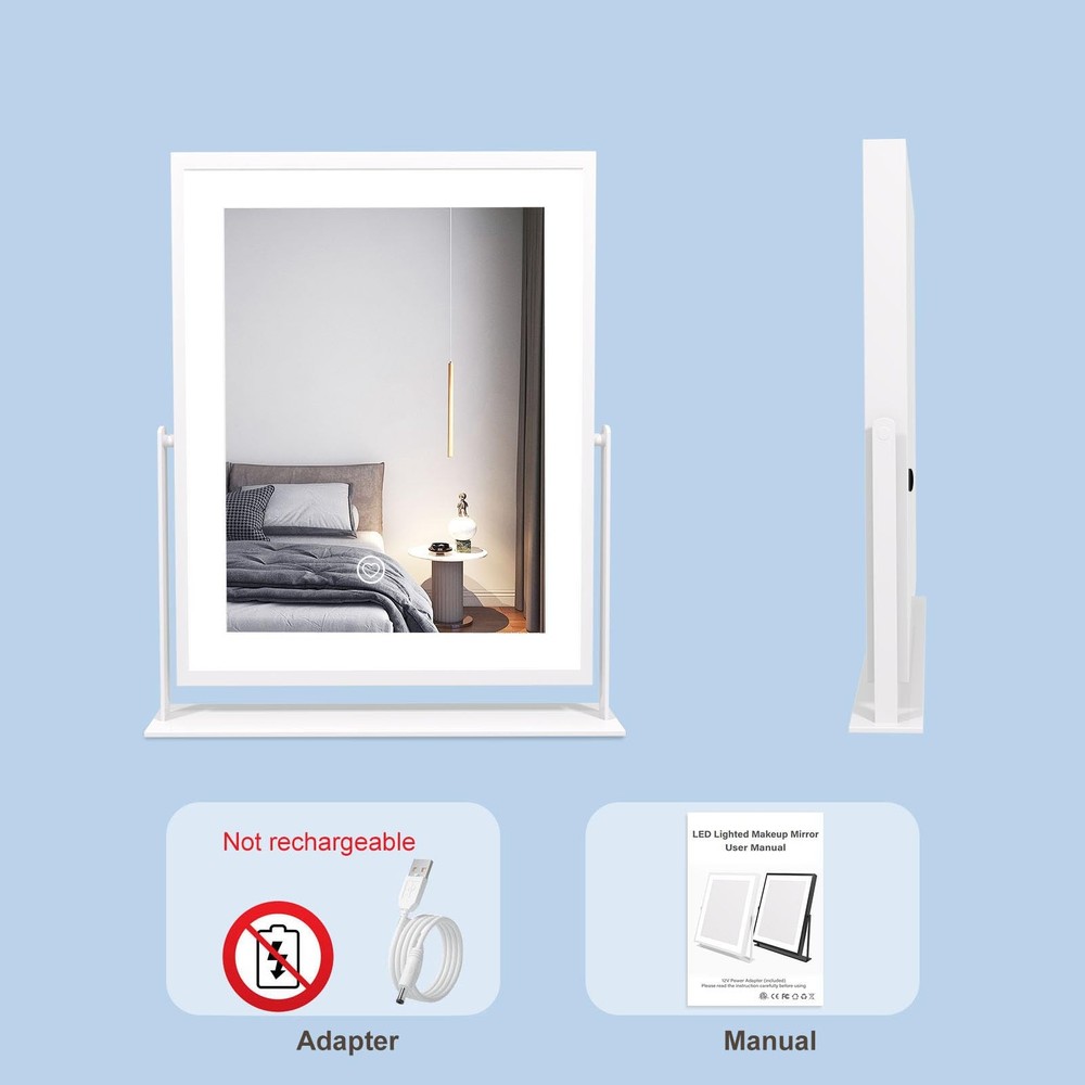 Vanity Mirror With Lights 11 Inch Makeup Dimmable LED Adjustable Memory White