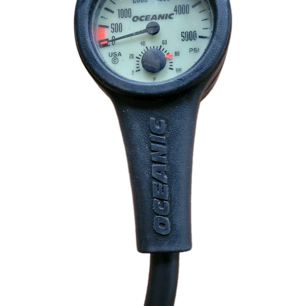 Oceanic 3 Gauge Scuba Dive Depth, Compass - Used