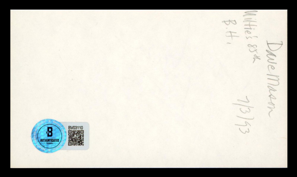 Dave Mason Singer Authentic Signed 3x5 Index Card Autographed BAS