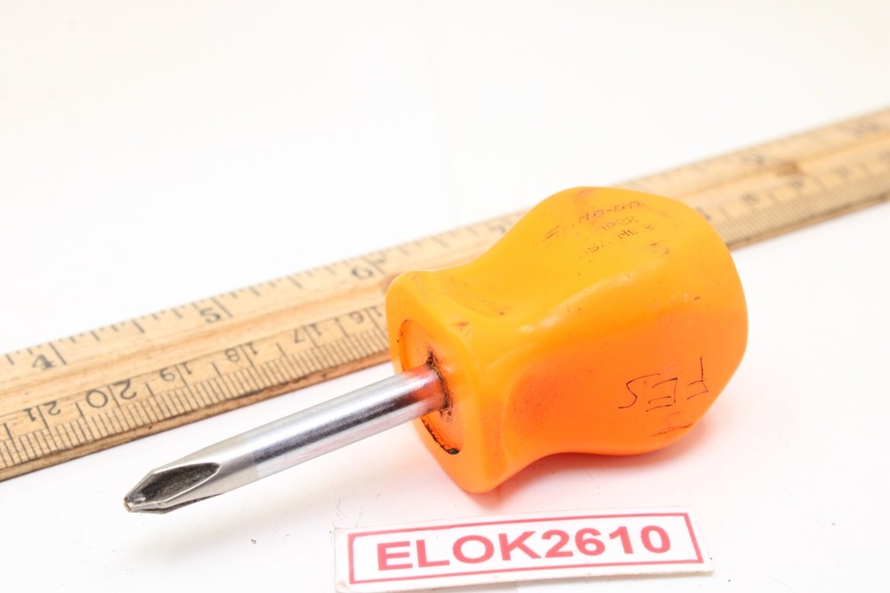 Snap-on SDDP22 No2 Phillips Head Stubby Screwdriver Orange Hard Handle USA