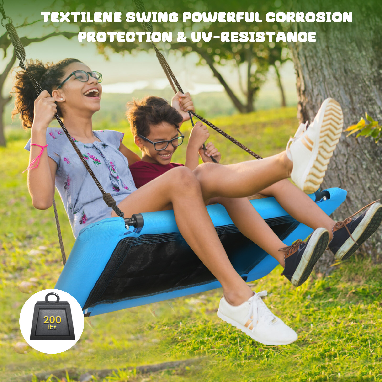 600lb Outdoor Swing Set for Backyard with 3 Swings Heavy Duty Metal Swing Stand