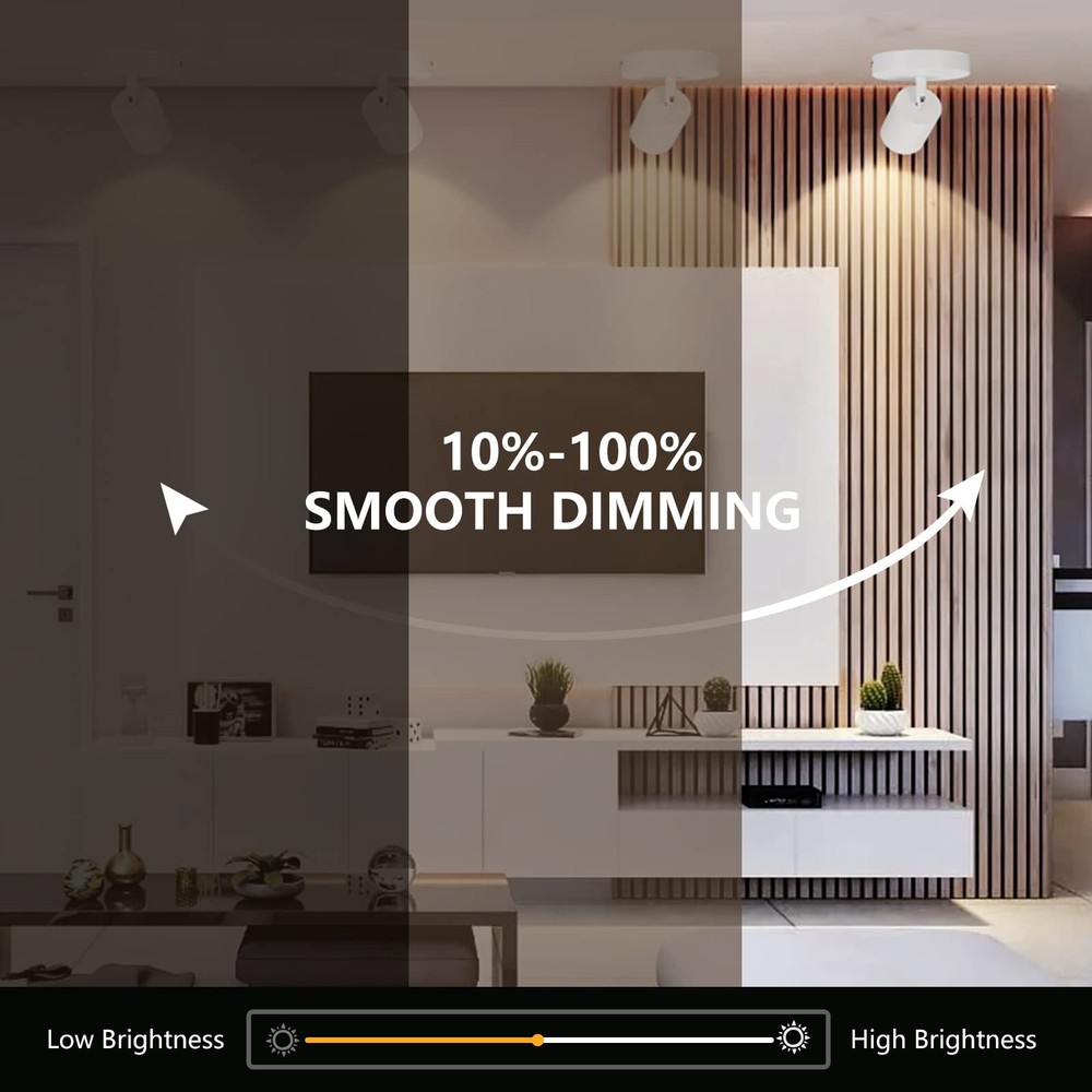 VANoopee LED Dimmable Flush Mount Ceiling Spotlight Adjustable Indoor Accent