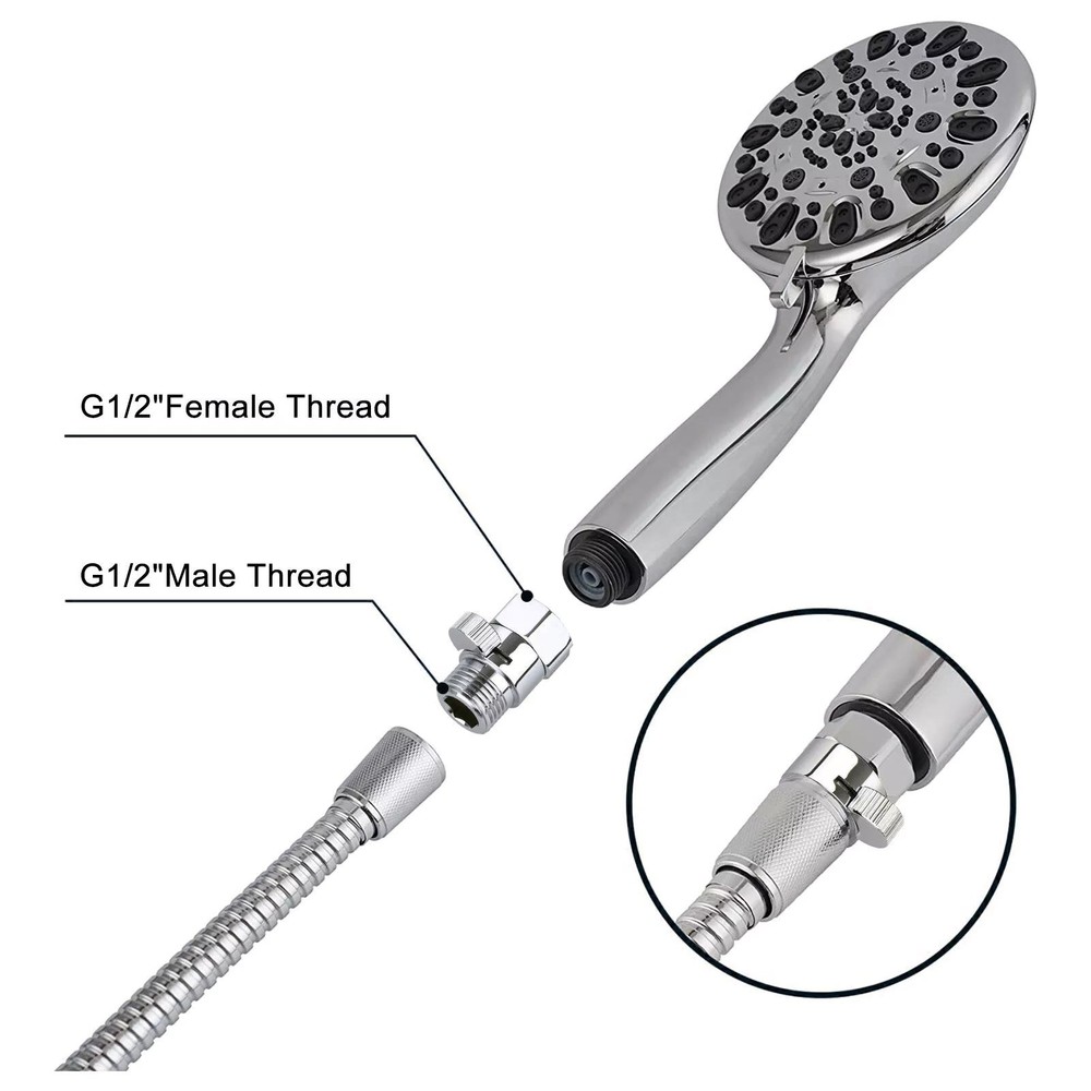Silver Quick Control Adapter 1pcs Shower Shut-Off Valve Brass Water Saving