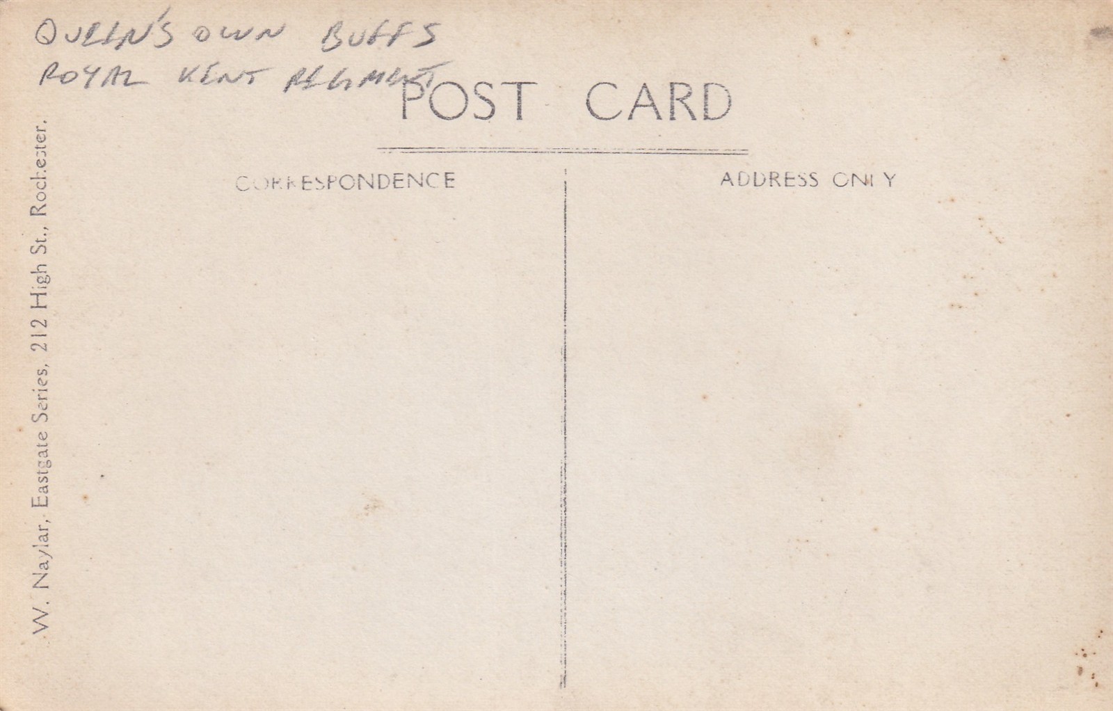 WWI RPPC Real Photo Postcard BRITISH QUEENS OWN BUFFS ROYAL KENT REGIMENT 264