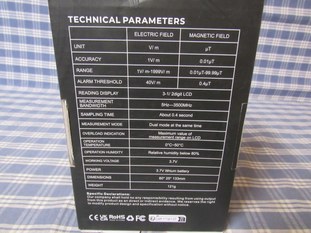 Erickhill EMF Tester Model RT-100 (Open Box Display Unit) FAST FREE SHIPPING.