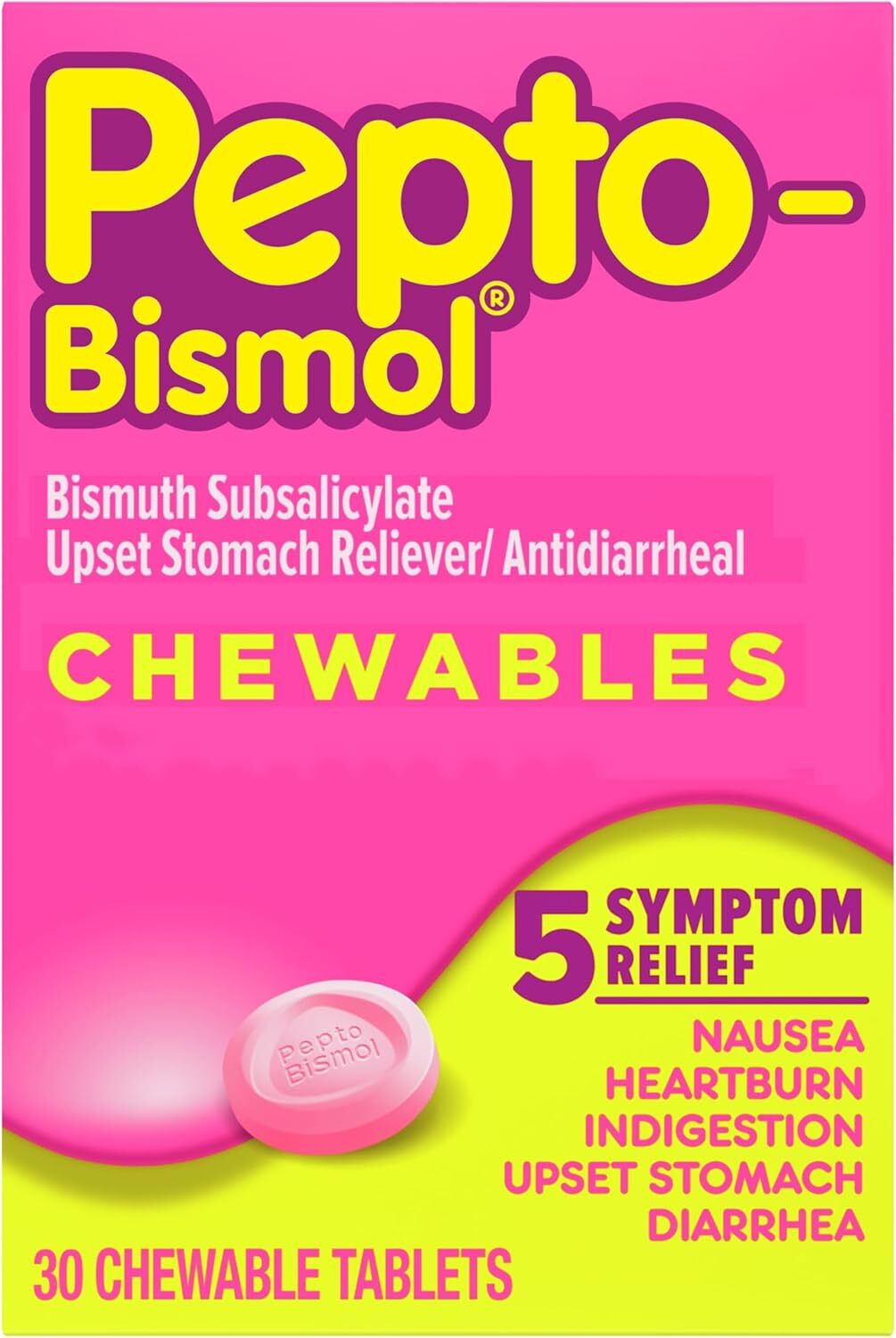 Pepto Bismol Pepto-Bismol Chewable Tablets, 30 ct