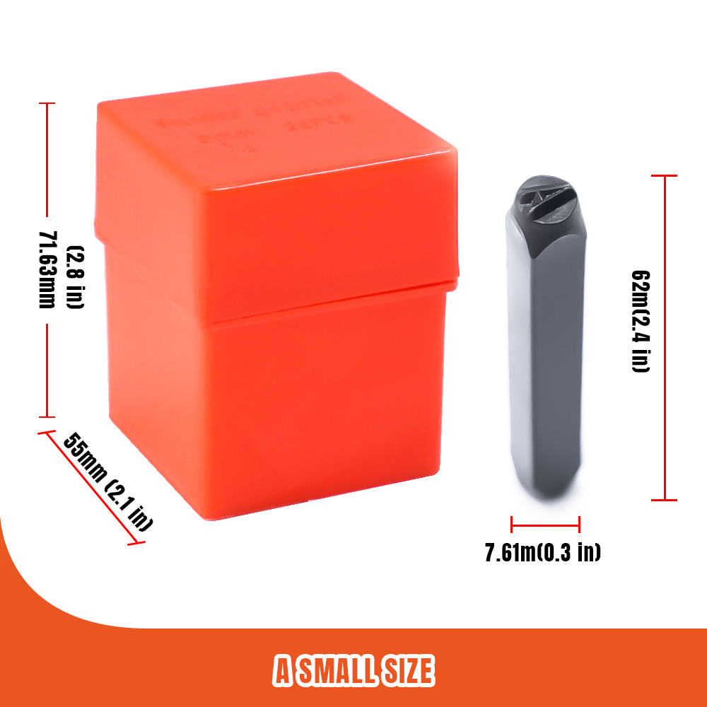 6MM 1/4" 36PCS Letter & Number Stamp Punch Set for Imprinting Metal Wood Leather