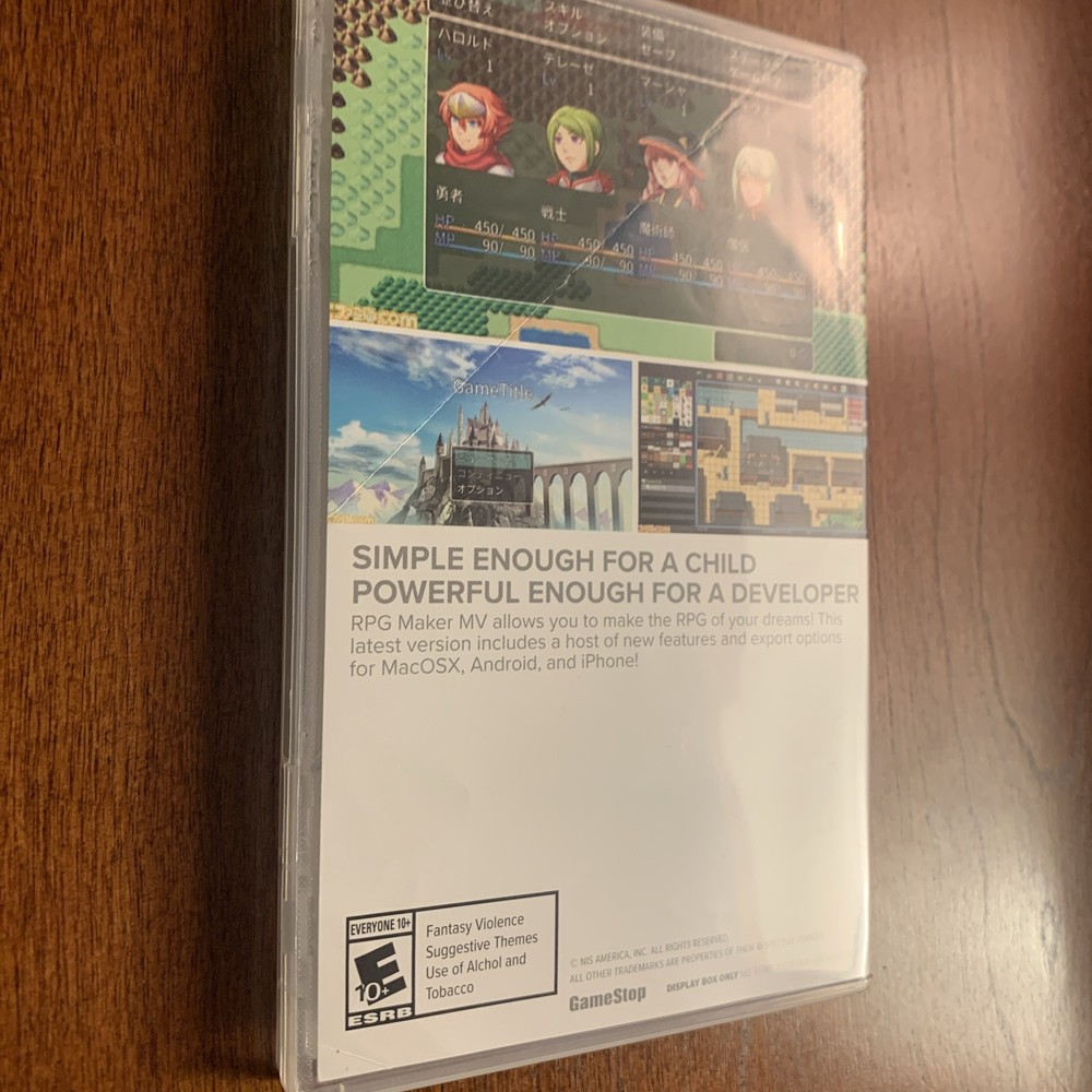 RPG Maker MV - Display Box - Nintendo Switch Case ONLY / Authentic - NO GAME