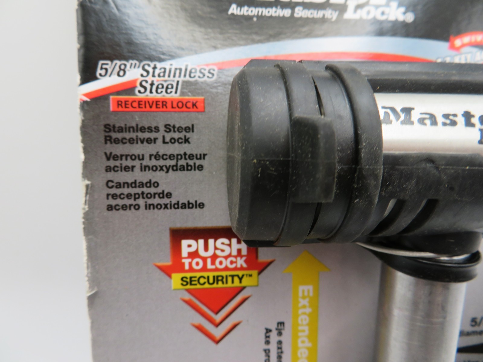 Stainless 5/8 Towing Receiver lock - Extended Length Shaft - Heavy Duty Trucks