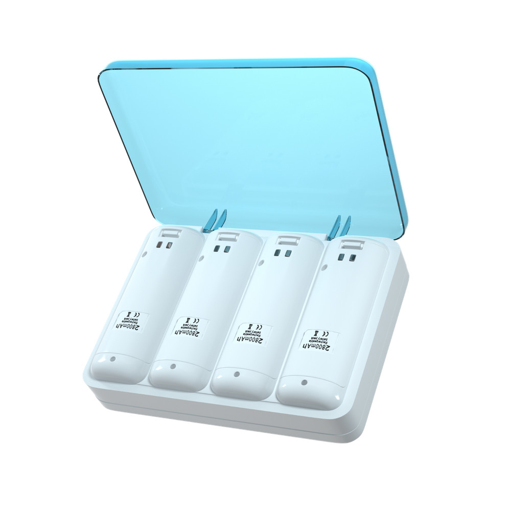 Wii&Wii U Remote Controller Charging Station + 4Pack 2800mAh Replacement Battery