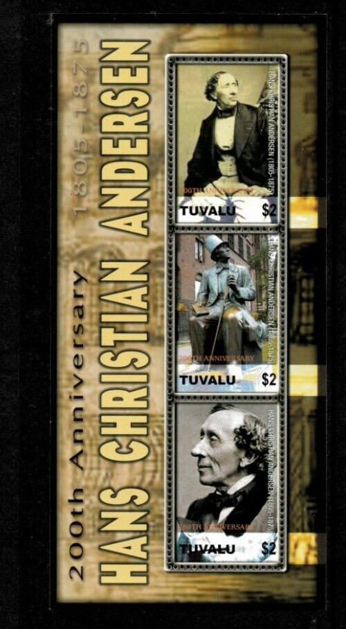 Tuvalu 2005 - Hans Christian Anderson - Sheet of 3 Stamps - Scott #984 - MNH