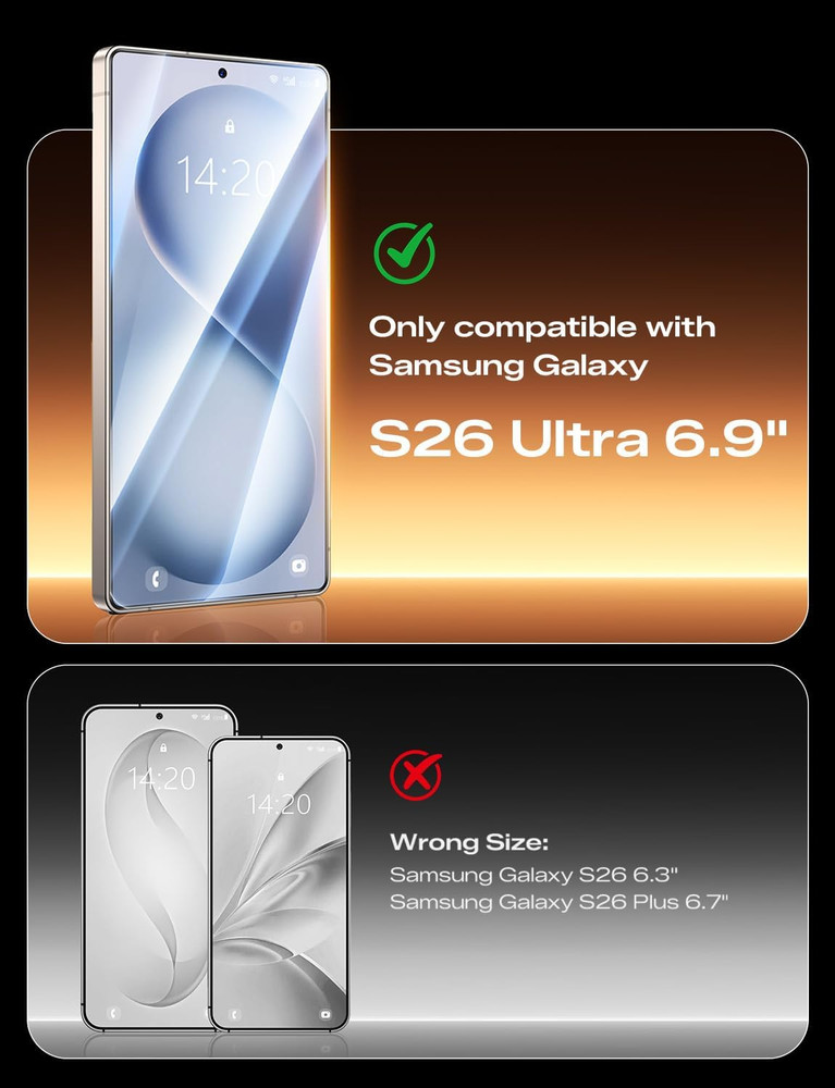 2PACK 3Rd Gen for Samsung Galaxy S26 Ultra Screen Protector, One-Pull Easy Insta