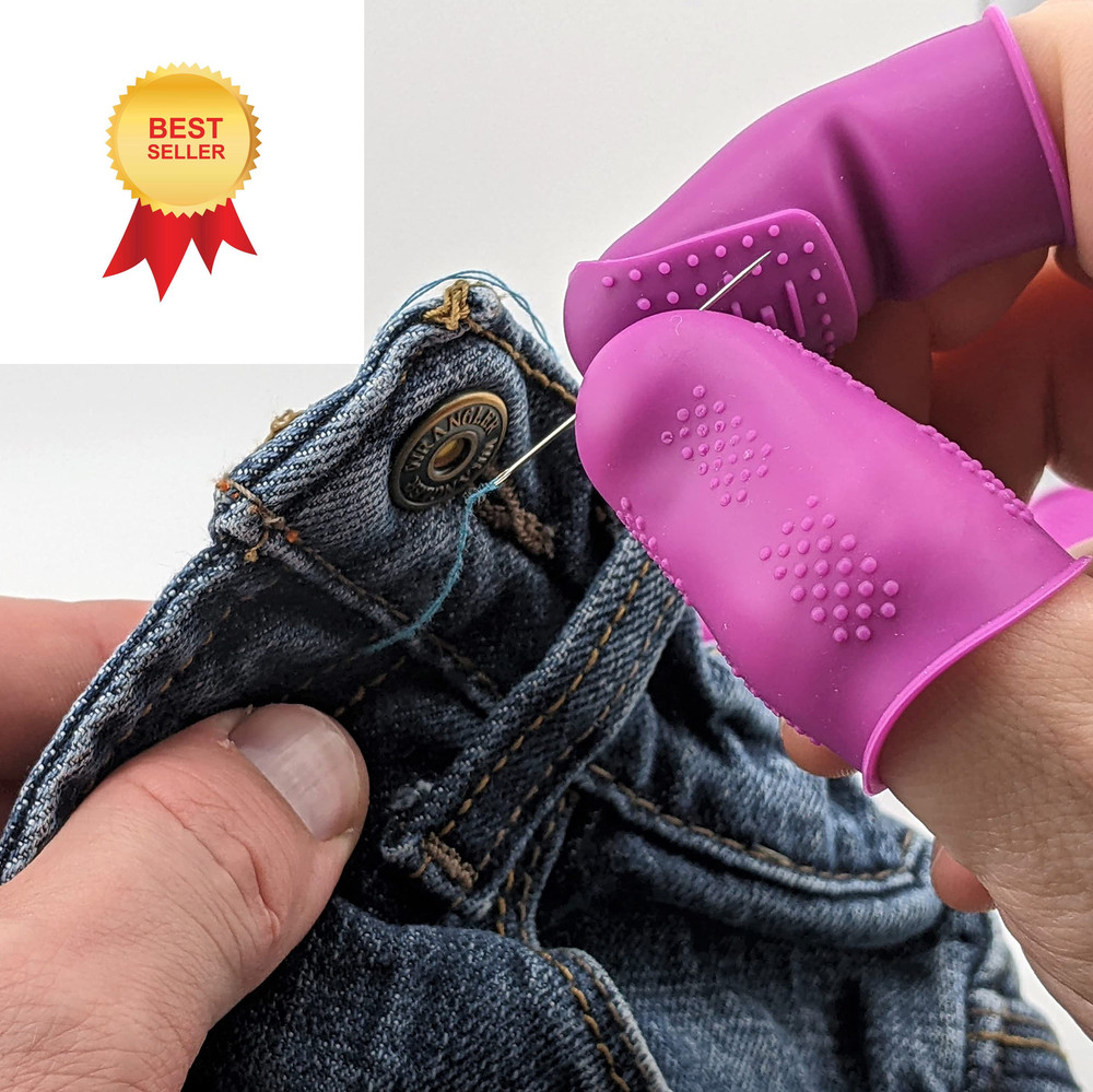 FLEX Thimbles | 9-Pack | 3X-Thick THIK-TIP Medium (3) + Medium, Purple