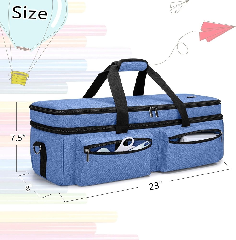 Blue Double-Layer Bag for Cricut Explore & Maker - Portable & Functional