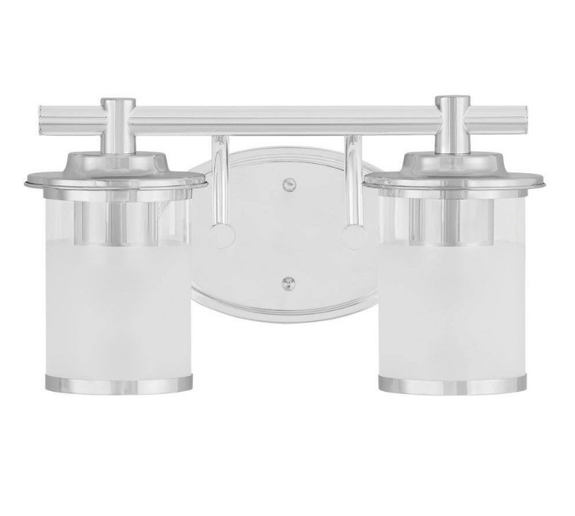 Hampton Bay Truitt 14.2 in. 2-Light Chrome Modern Transitional Vanity