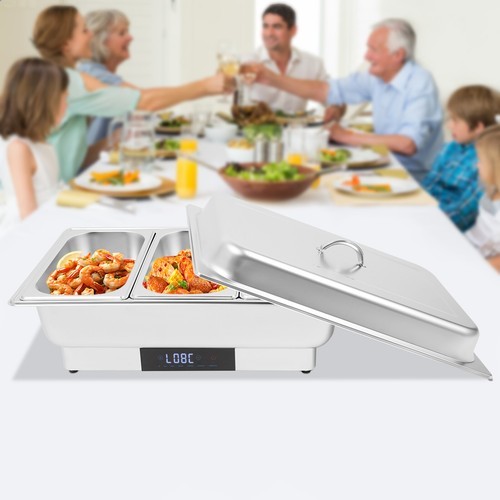 9L Electric Chafing Dish with Temperature Control & 3 Compartments