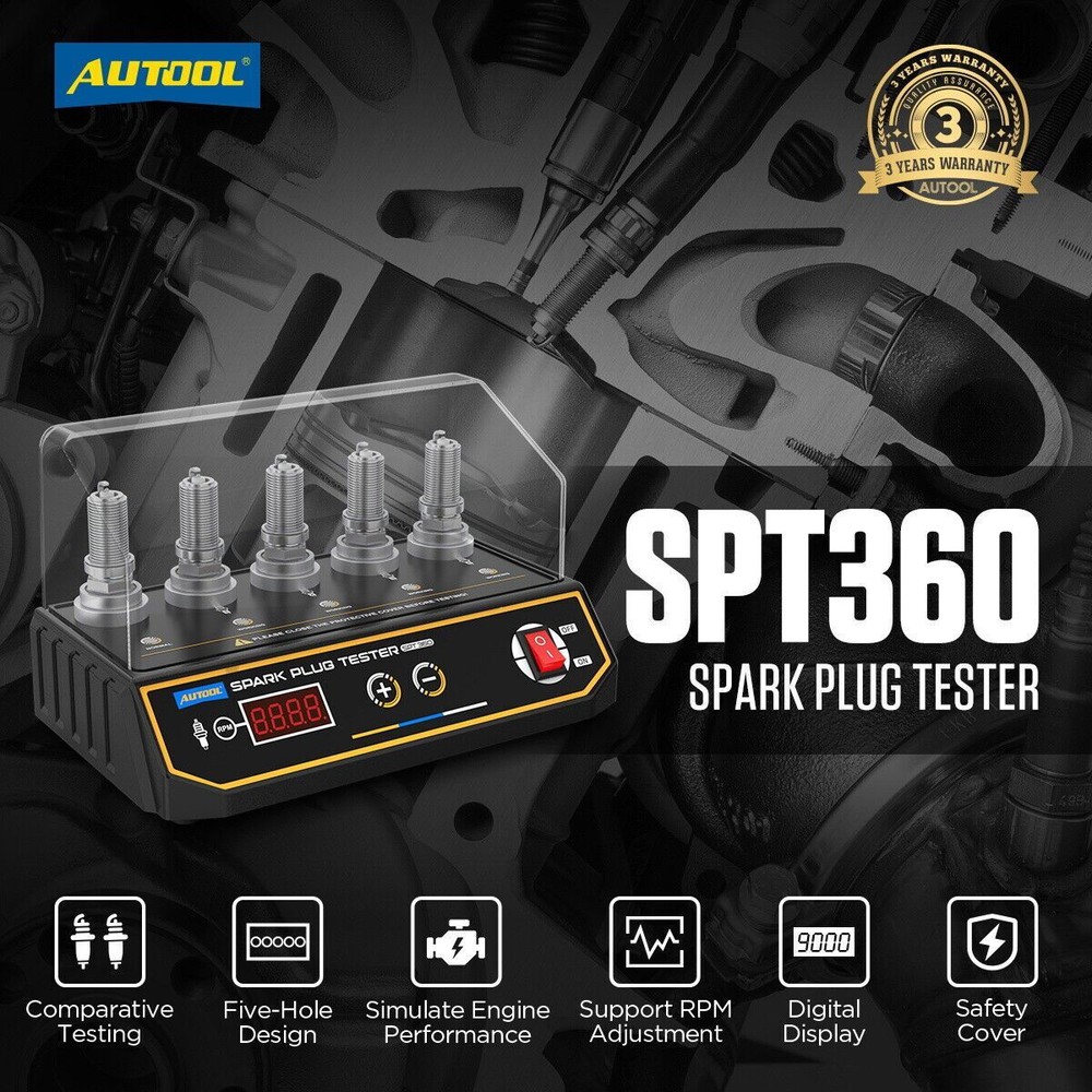 5 Holes Car Spark Plug Tester Analyzer Digital Ignition Tester Height Adjustable