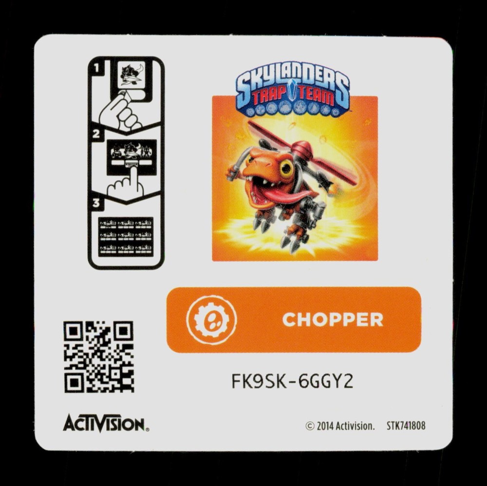Chopper Skylanders Trap Team 2014 Activision Sticker
