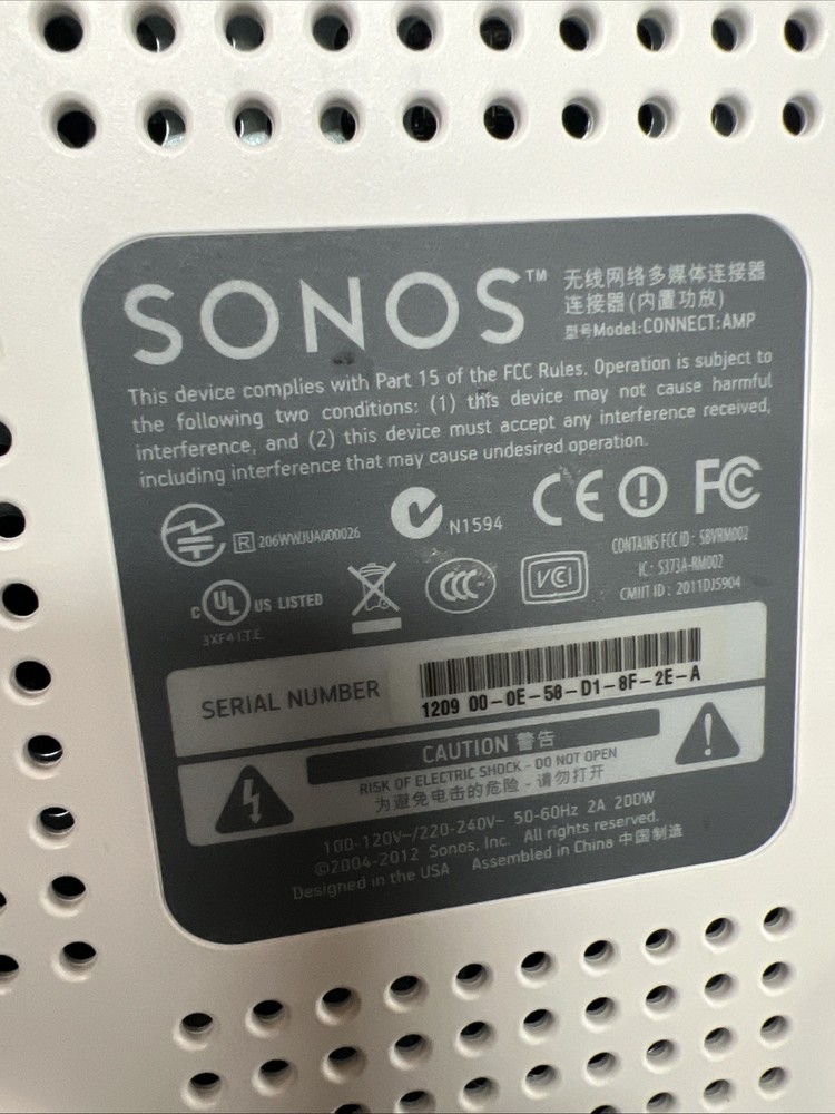 Sonos Connect Amp Gen 1 Wireless Streaming Amplifier