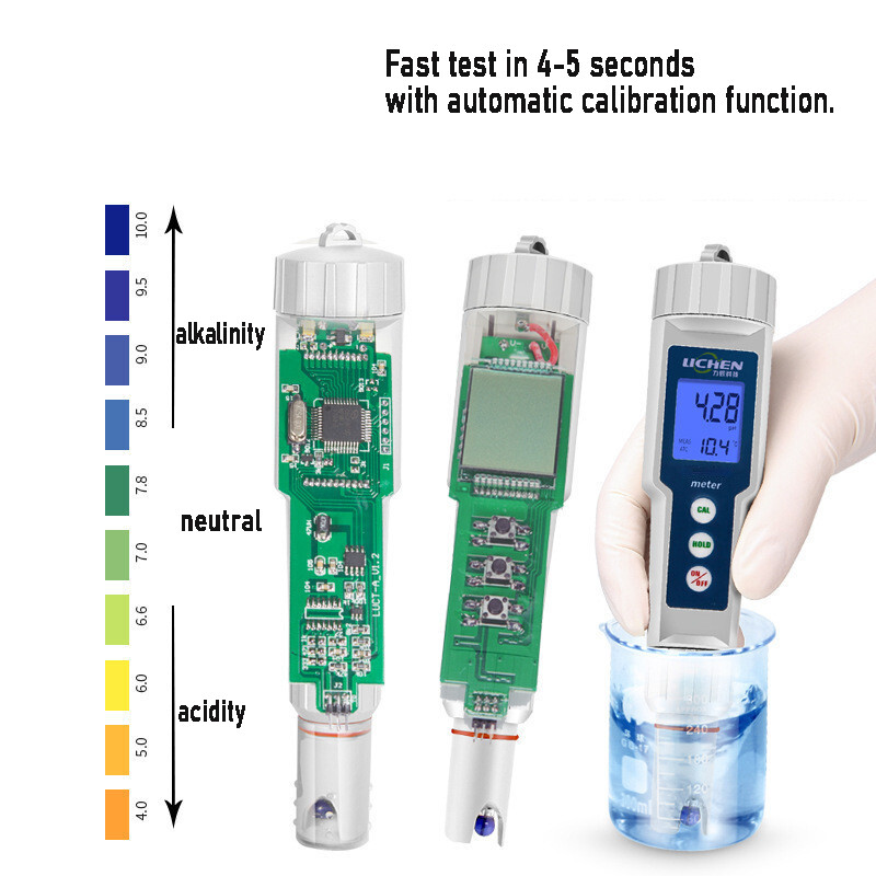 PH-100B Waterproof Digital LAB Portable Pen PH Test Meters w/ electrode