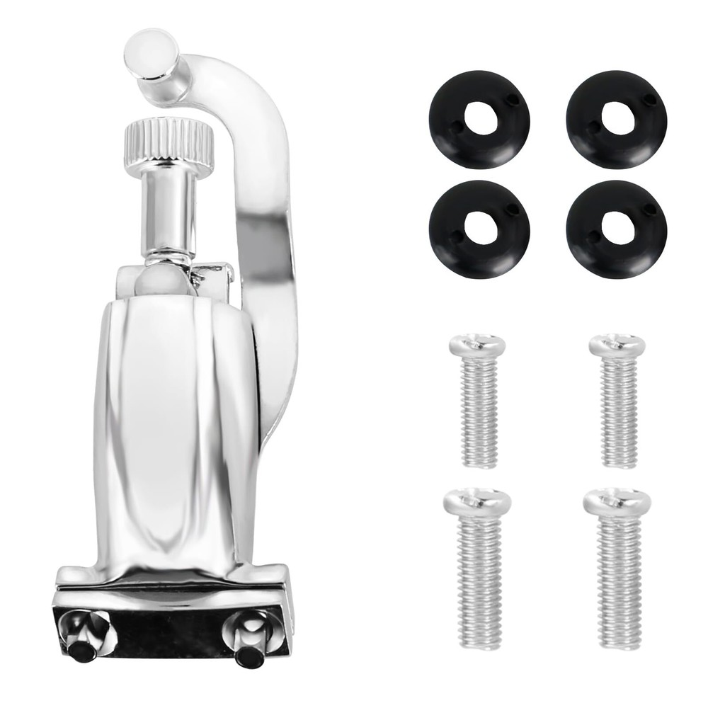 Snare Drum Strainer Modulator Throw Off Butt End Parts - Silver Round Adjuster