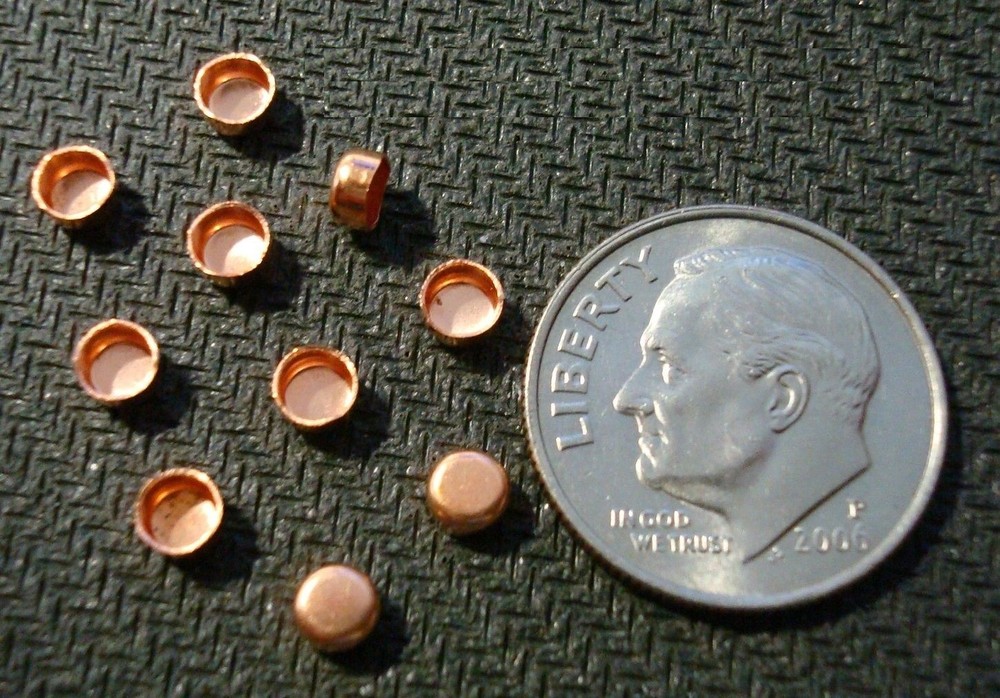 Bezel cups solid copper 4mm round machine made smooth edge 10 bezel cups BC013
