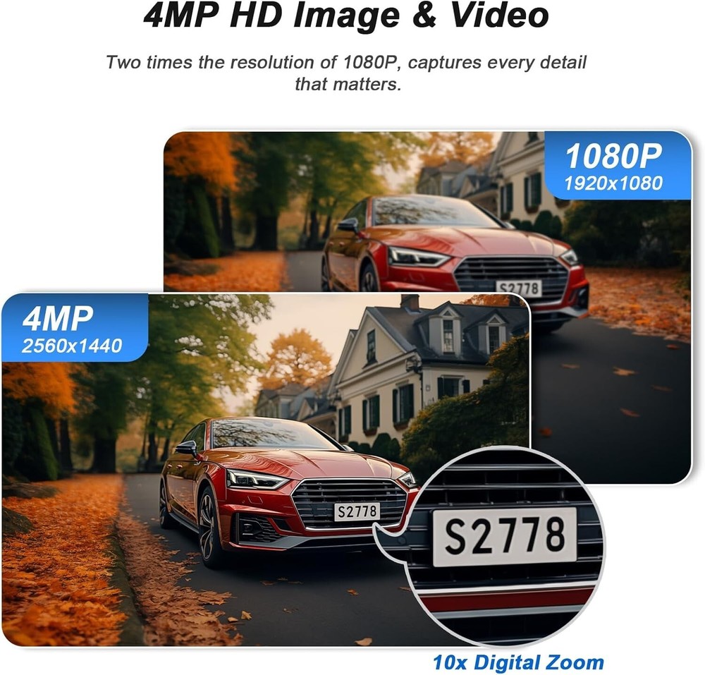 4MP Wireless Security Camera System Wifi Solar Battery Powered 2 Way Audio