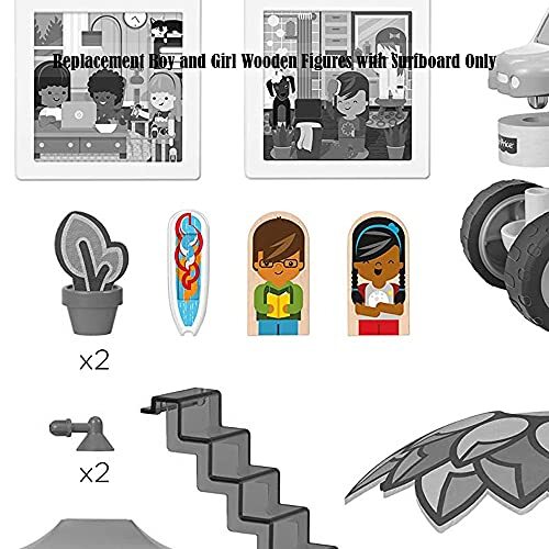 Replacement Two Wooden Figures & Surfboard for Wonder Makers Design System Set