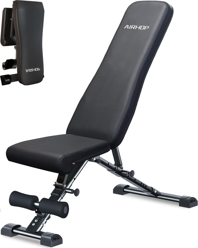 Upgraded Adjustable Weight Bench, Bench Press Full Body Workout, Quick Fold Spac