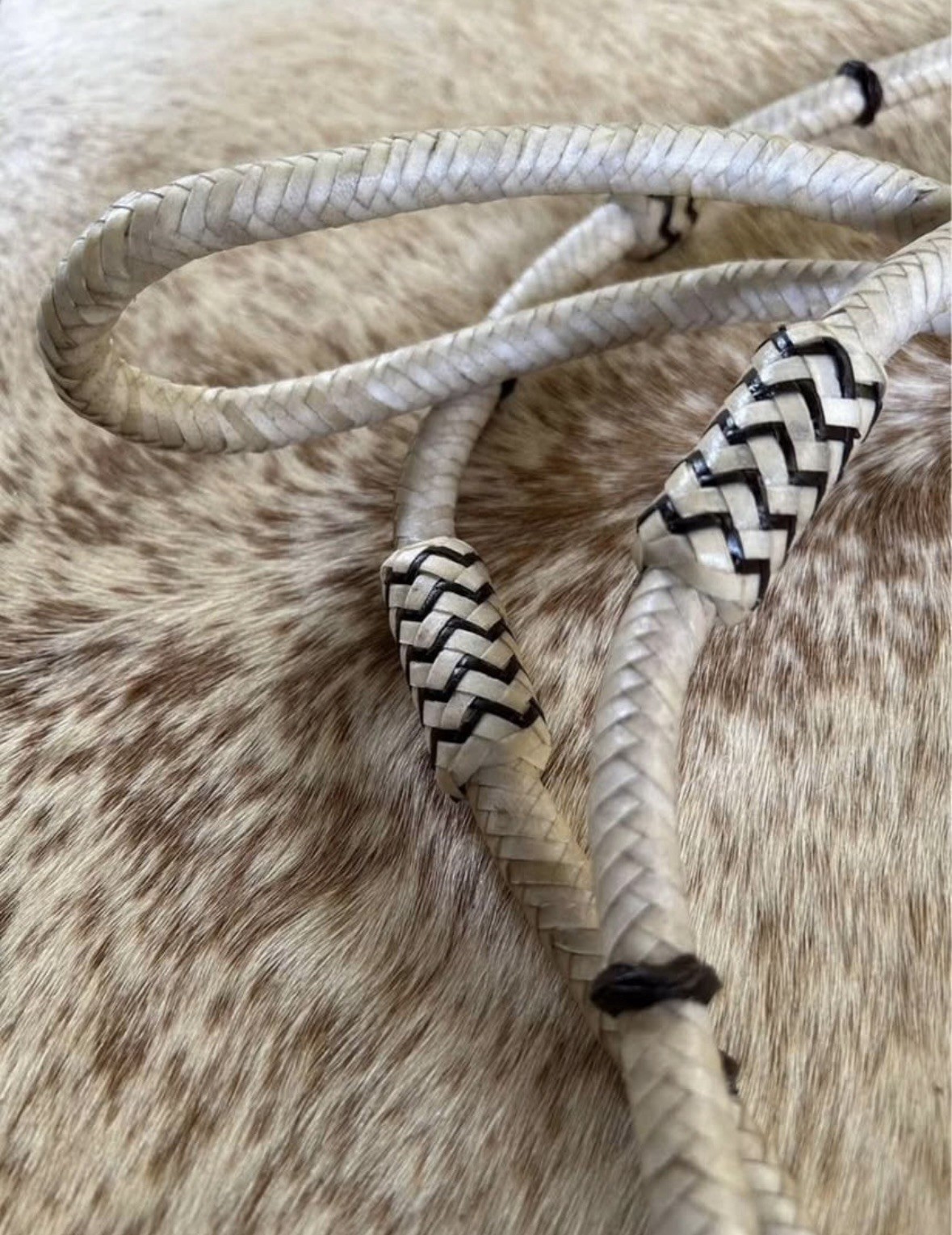 Round Braided Rawhide 7’ Contest Barrel Racing Trail Rein New Horse Tack