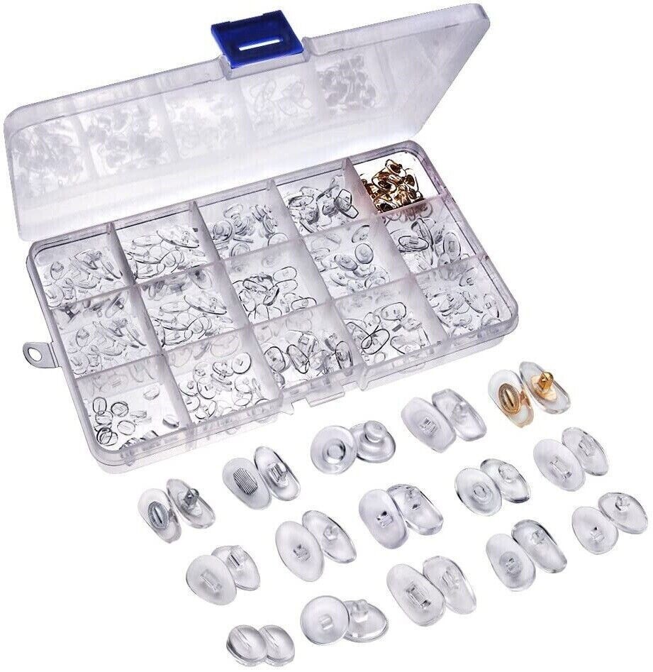 US Ship 150 Pairs Ultra-Soft PVC Nose Pads for Eyeglasses Screw in Nosepads Kit
