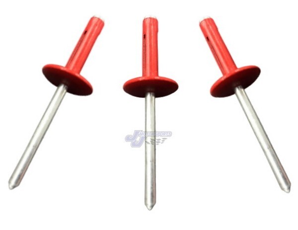 Large Head Red Exploding Rivets Pop Rivet 25 ct. Tri-Fold Racing Fasteners IMCA