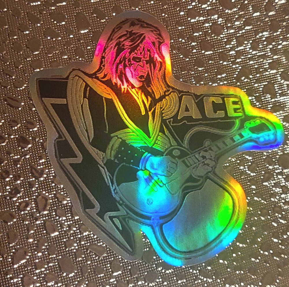 Space Ace Sticker Kiss Ace Frehley Guitarist Custom Logo Hologram Cut Decal Kiss