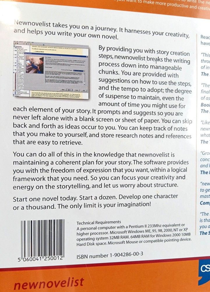 Start Writing Your Novel: Newnovelist ~2001 CD-ROM~ Creativity Software Tutorial