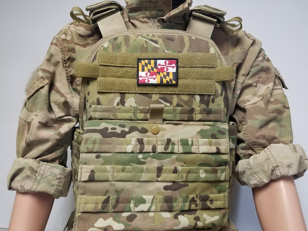 MARYLAND Full Color State Flag Hook Back Patch for Cap, Bag, etc. MD