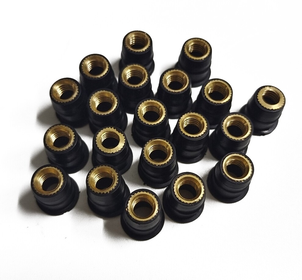 20Pcs M6 Motorcycle Well Nuts Brass Windscreen Windshield Fairing Wellnut Rubber