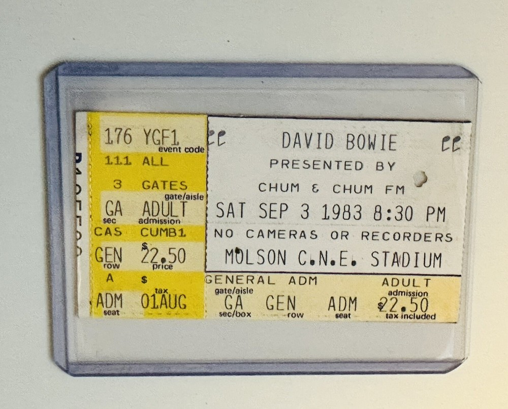 David Bowie original concert ticket 1983