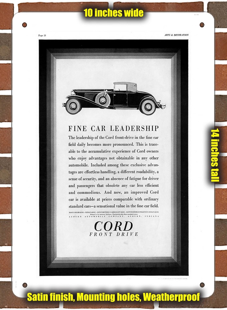 Metal Sign - 1931 Cord Vintage Ad 05